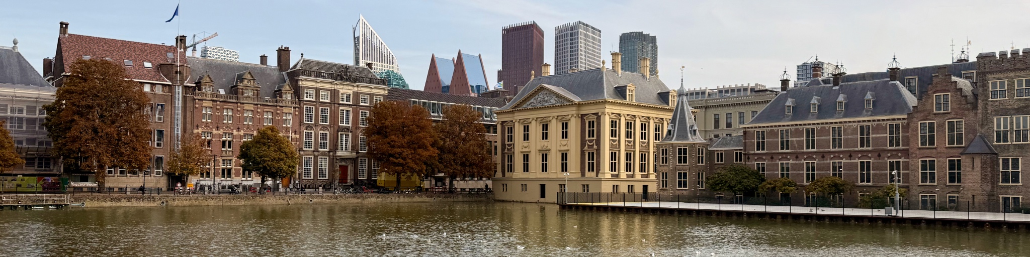 Skyline van Den Haag met het Torentje op de voorgrond